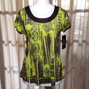 Junior's Cocomo XL top/greens' & brown. NWT.